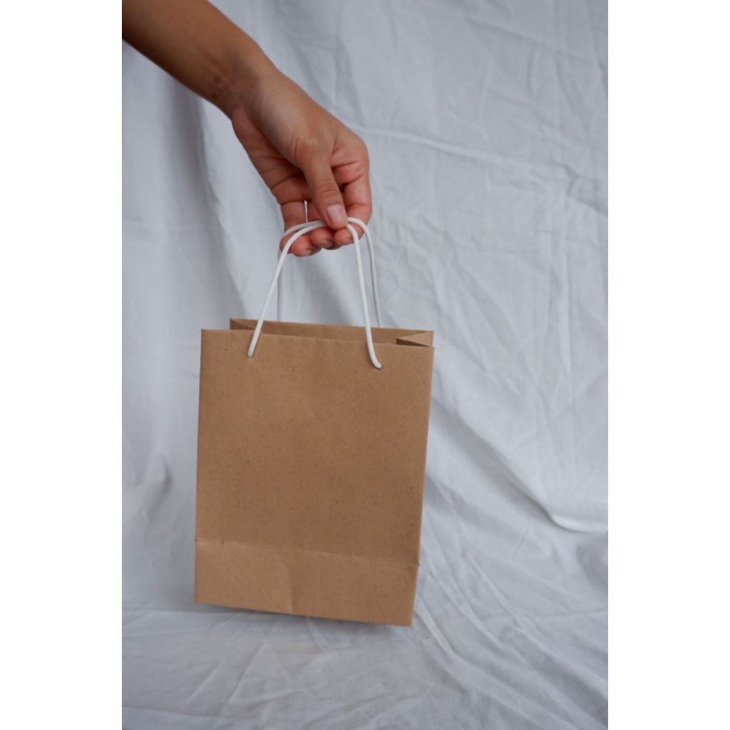 (HARGA PERLUSIN) paper bag coklat polos mini, kecil, sedang dan besar