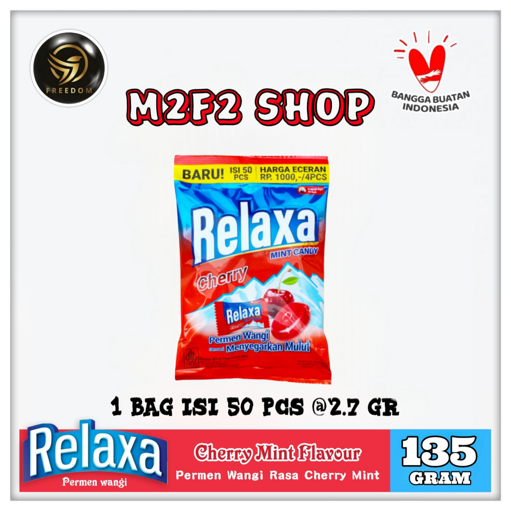 

Relaxa Cherry Mint Flavor Candy | Permen Mint Rasa Ceri Wangi Segar Bag - 135 gr (Kemasan Satuan)