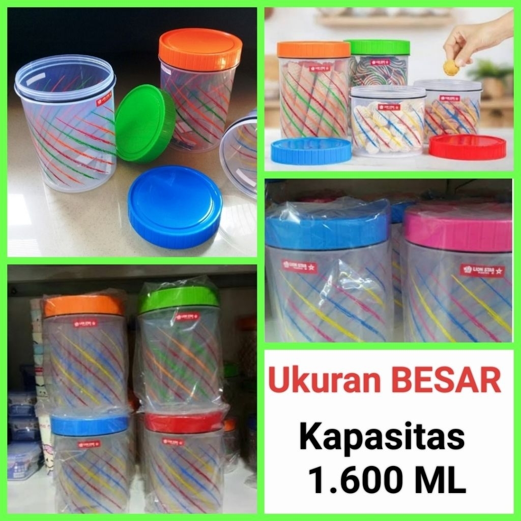 toples plastik toples makanan toples kacang ukuran BESAR Lion Star