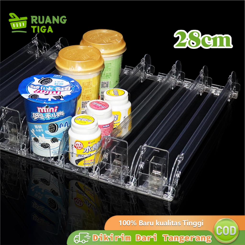 28cm Rak Pusher Rokok Acrilik Bening Display Minimarket Dan Supermarket Rak