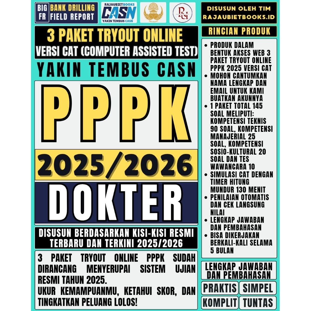 LATIHAN SOAL TRYOUT ONLINE PPPK DOKTER DAN SIMULASI UJIAN RESMI PPPK DOKTER 2025