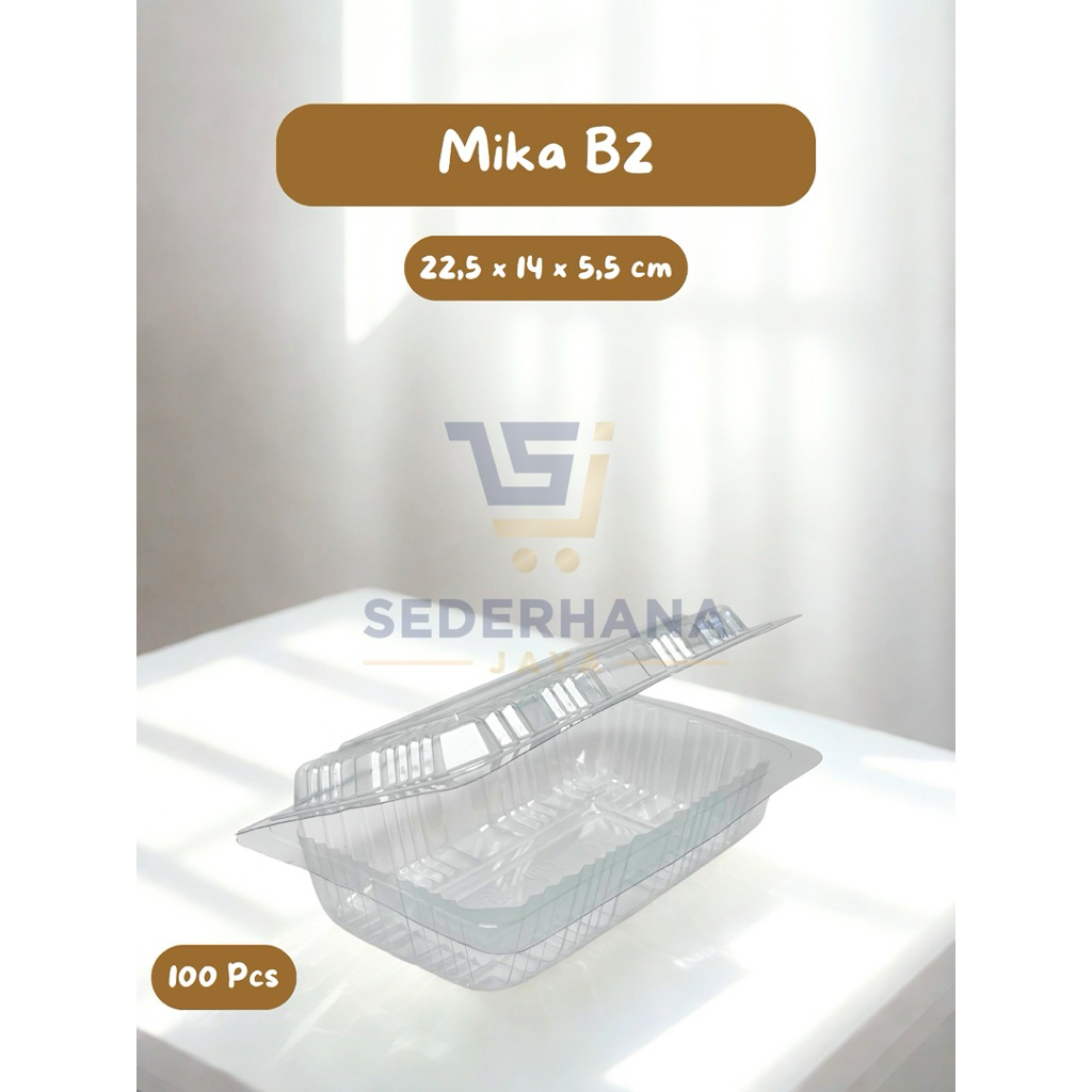 Mika Plastik Makanan Mika Kue Bening B2 BX1A BX1 Jumbo Isi 50 & 100 Pcs