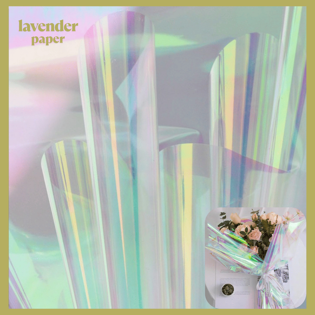 

Flower Wrapping Paper kertas buket Hologram Bouquet Bungaellophane Transparant KB019