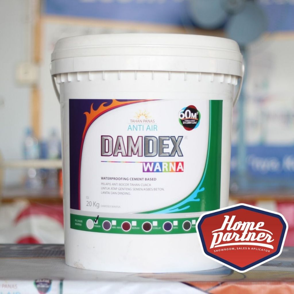 DAMDEX WARNA Hitam 20 Kg Waterproofing Pelapis Anti Bocor Atap Rumah, Dinding & Dak Beton