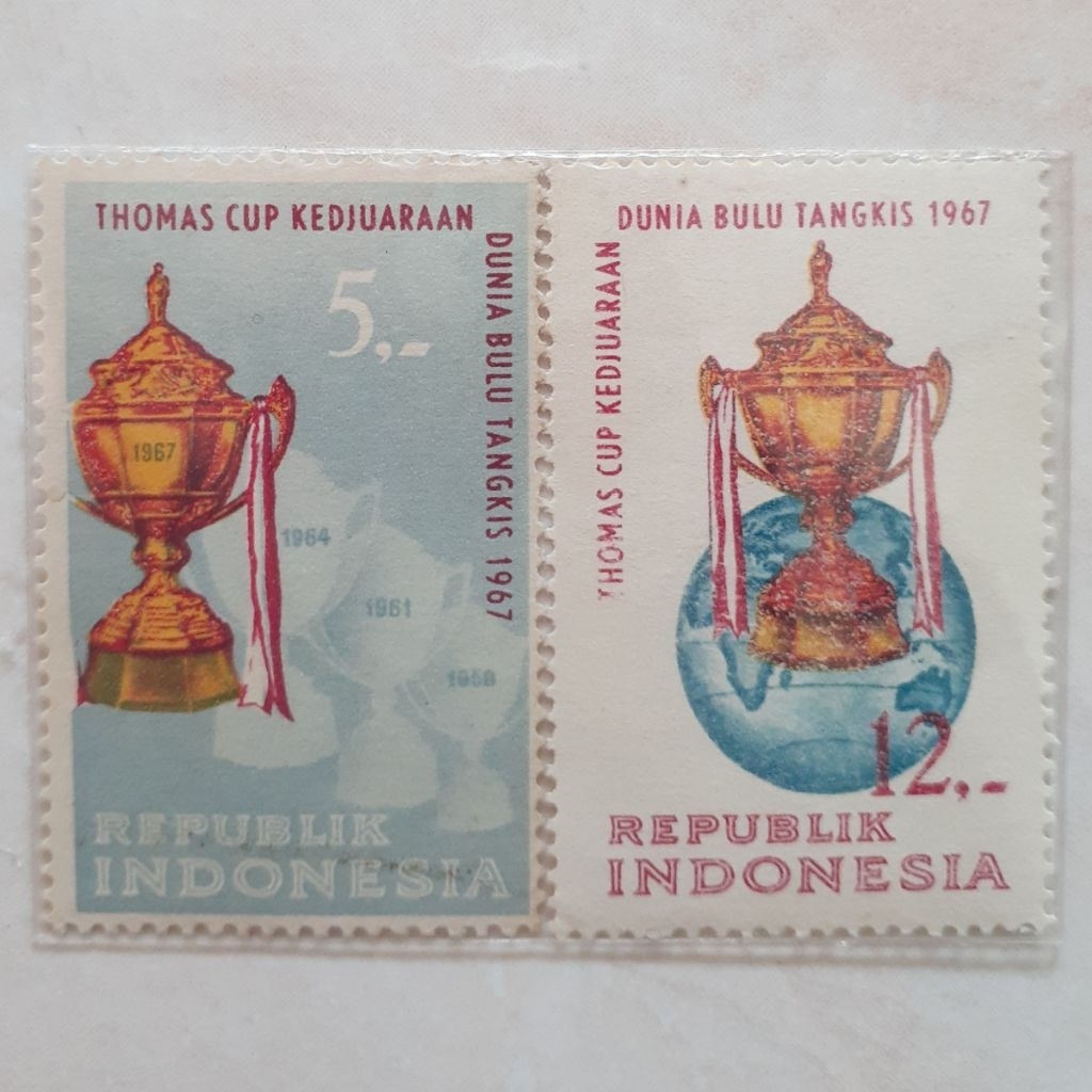 

(ID3) Perangko Indonesia Thomas Cup Tahun 1967 set lengkap - 2pcs