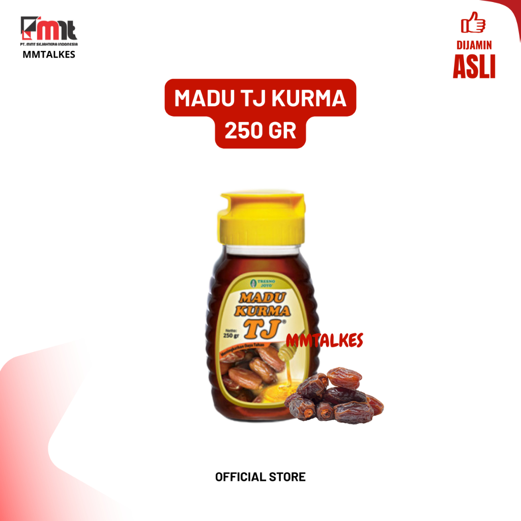 

Madu TJ KURMA 250gr / murni asli, Sari kurma asli arab / Suplemen multivitamin Daya Tahan Tubuh
