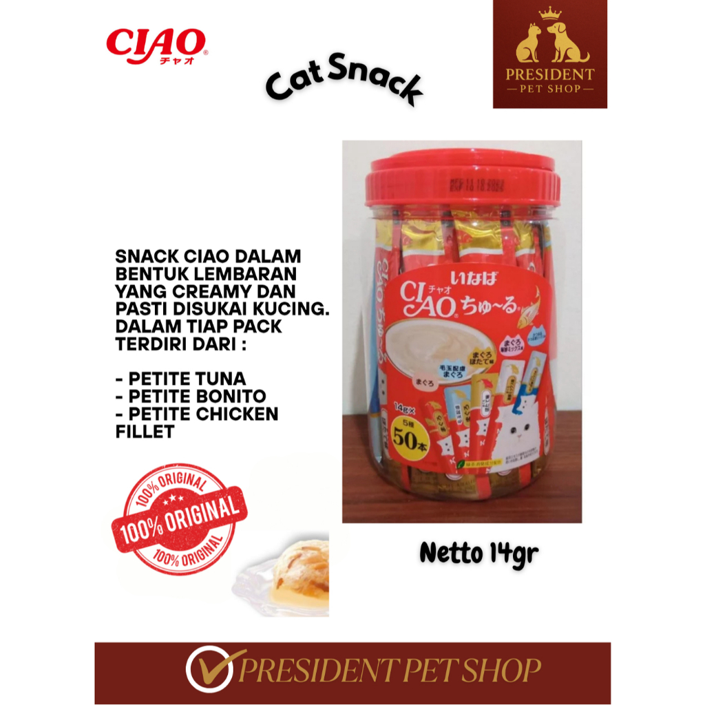 SNACK KUCING CIAO Liquid / Ciao Cat Liquid / Snack Kucing 75gr