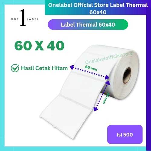 

ONELABEL Stiker Label Barcode Thermal [60 x 40] Label Barcode Olshop Label Pengiriman 60x40 Mm Isi 500 Pcs