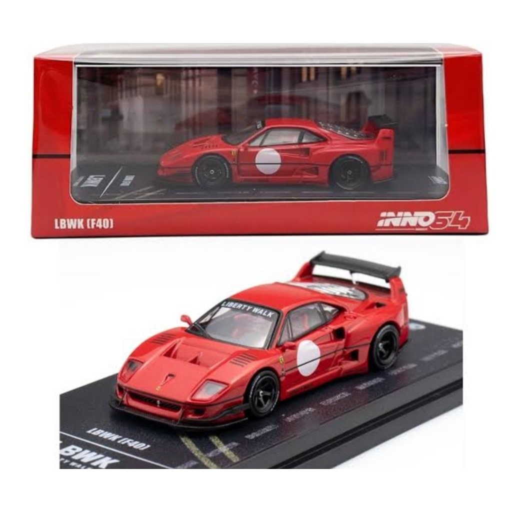Inno64 Ferrari F40 Lbwk liberty walk lb performance merah red 64 mini scale gt tpc street weapon