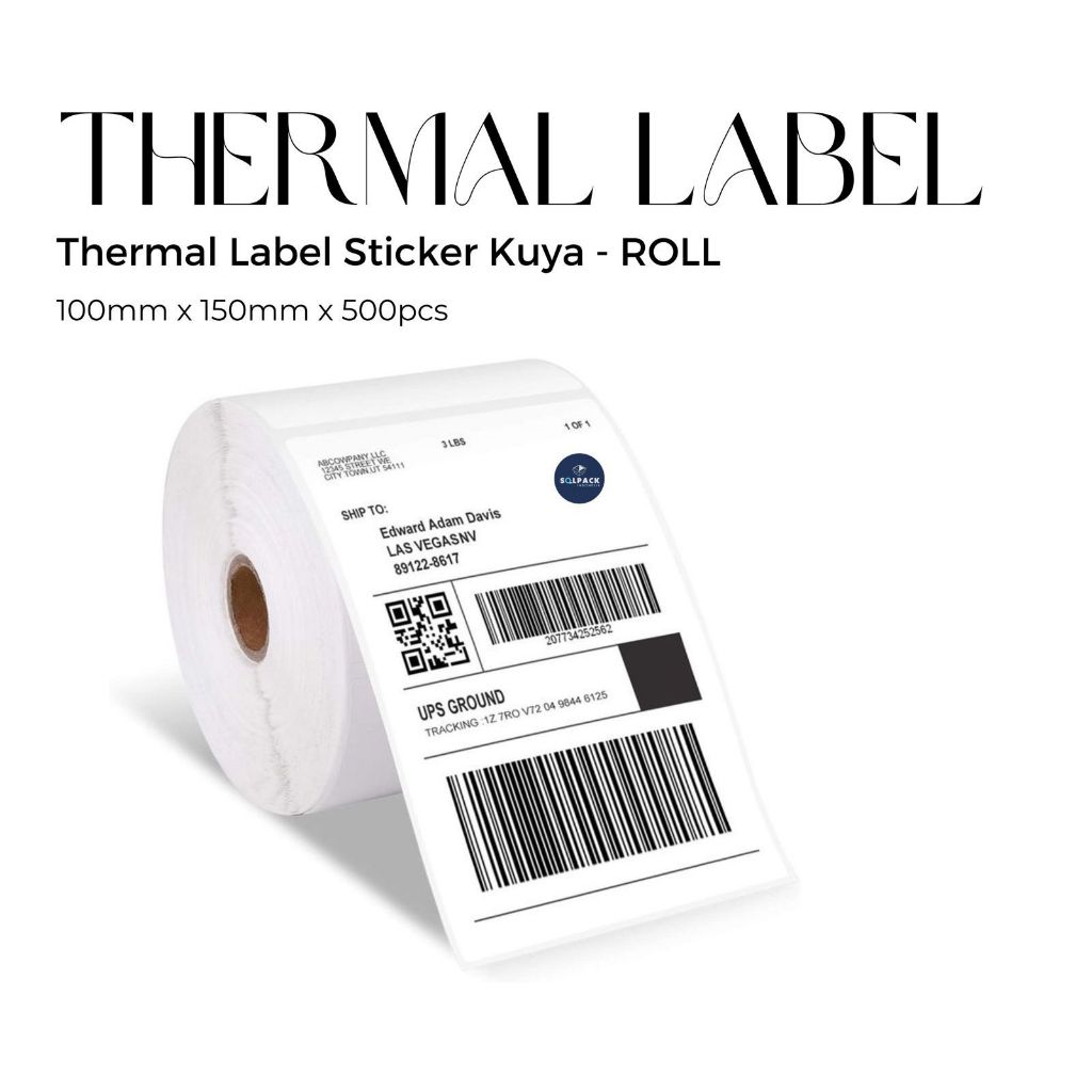 

Thermal Label Sticker (Dengan Lem) Merk Kuya 100mm x 150mm Kertas Sticker