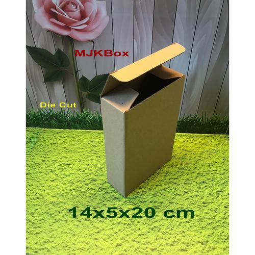 

Kardus Karton Box Die Cut 14x5x20 cm Bahan E Flute Polos Single Wall Baru