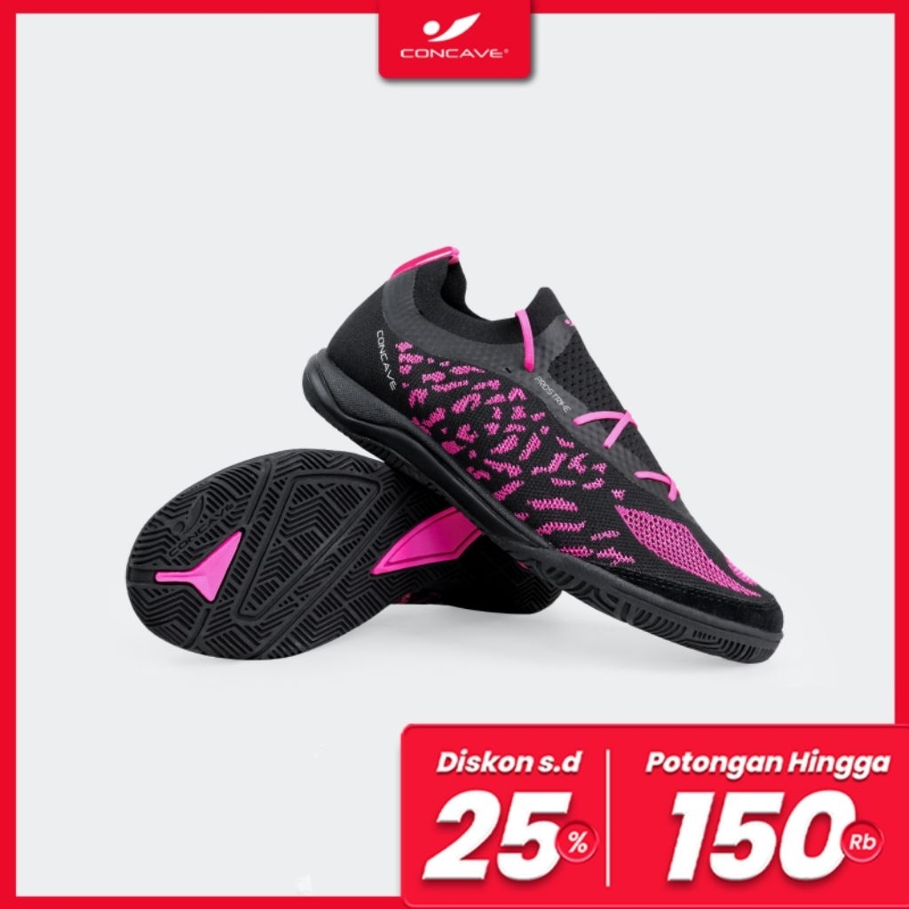 Concave Sepatu Futsal Jlingz - Volt Black / Pink - Original 100%