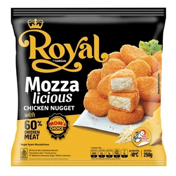

BELFOODS ROYAL CHICKEN NUGGET MOZZALICIOUS 250GR - DISASS JOGJA
