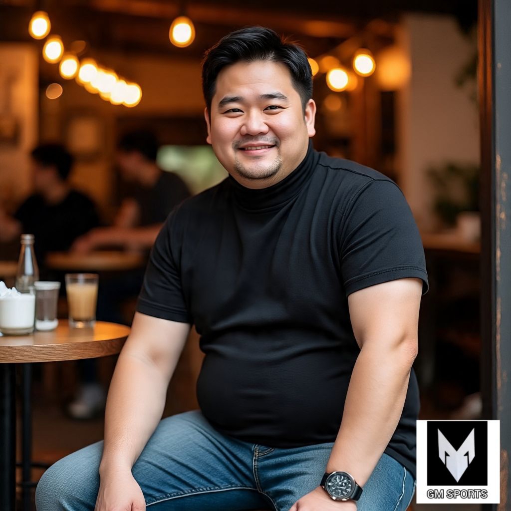 Baju Turtleneck Lengan Pendek Ukuran M L XL XXL - Kaos Turtle Neck Jumbo Pria Short Sleeve Baju Lehe