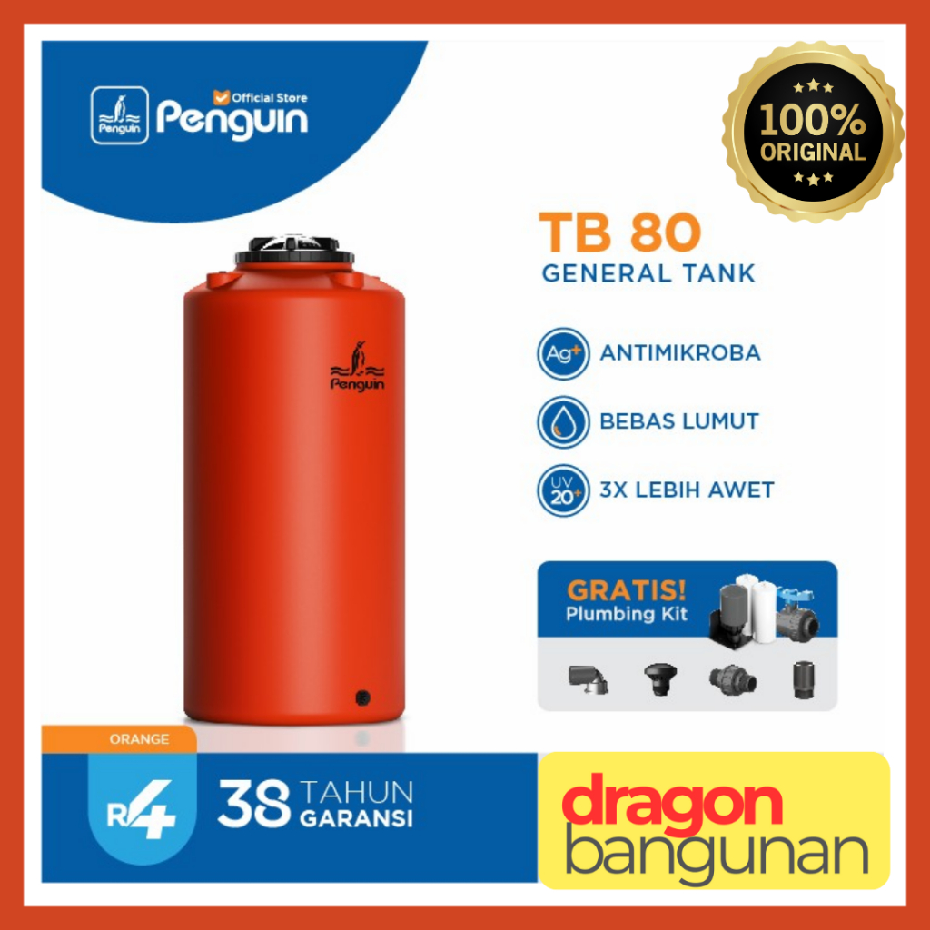 Tangki Air Penguin TB 80 Orange / Toren Air Penguin 800 Ltr / Tandon Penguin