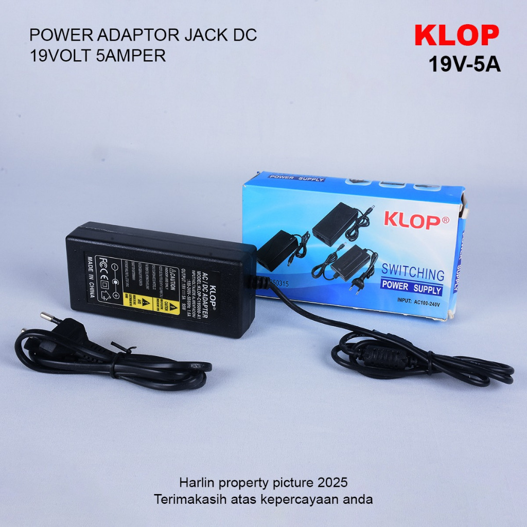 Adaptor 19V 5A Klop switching power supply