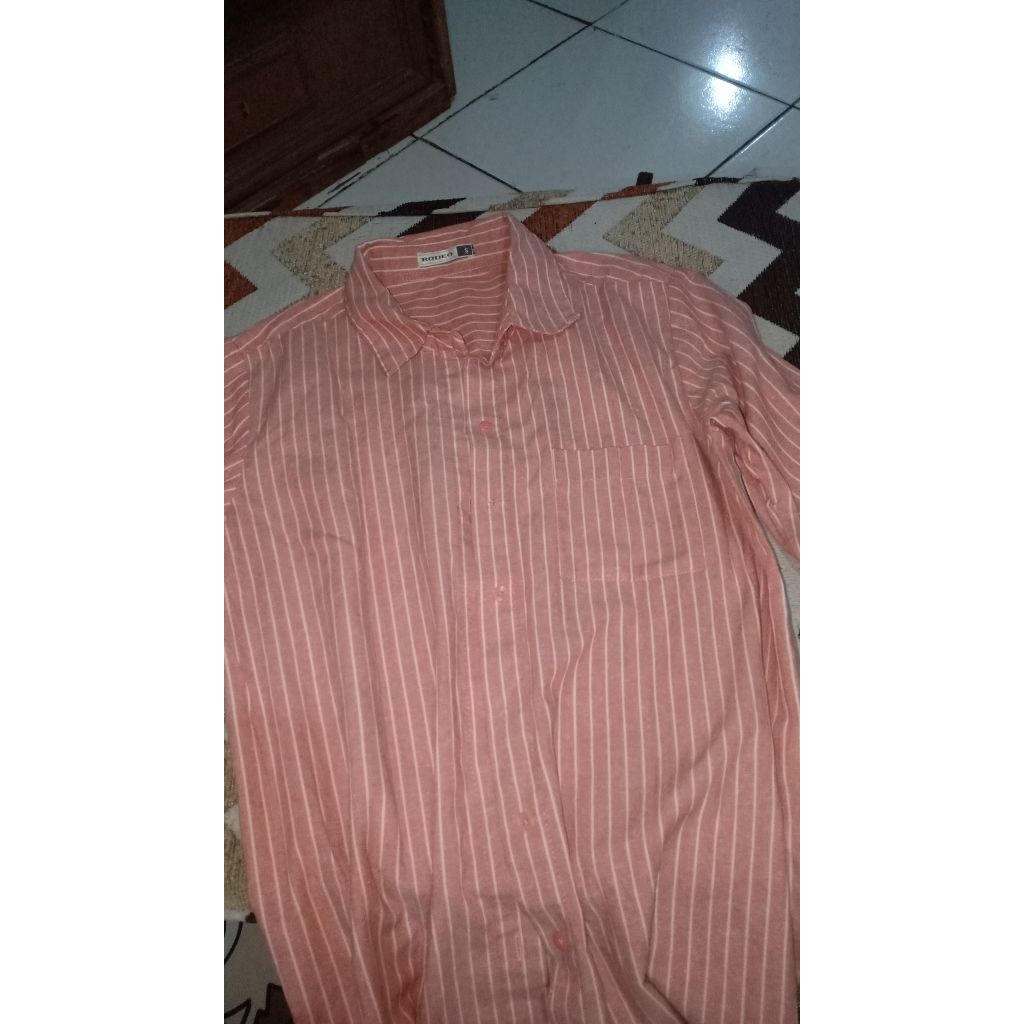 Kemeja Salur pink