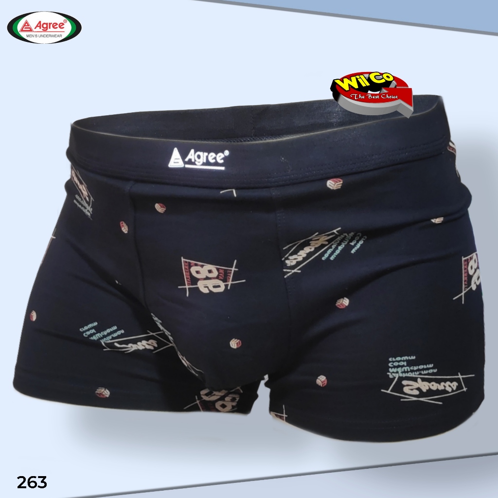 K263 (3-6 Pcs) Agree Celana Dalam Boxer Pria Dewasa, Celana Dalam Pria Agree Size M L XL