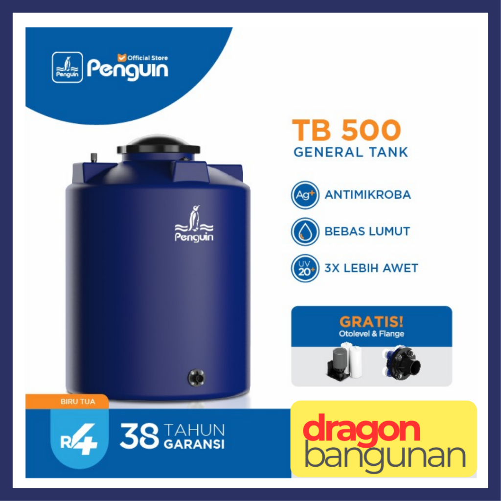 Tangki Air Penguin TB 500 - Toren Tandon Air Penguin 5000 Liter - Biru Tua