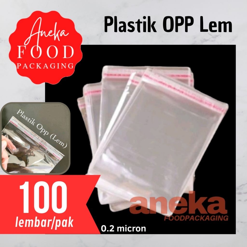 Kantong plastik OPP bening roti pie bungkus sendok garpu seal lem 8x8 9x9 10x10 11x11 12x12 13x13 14