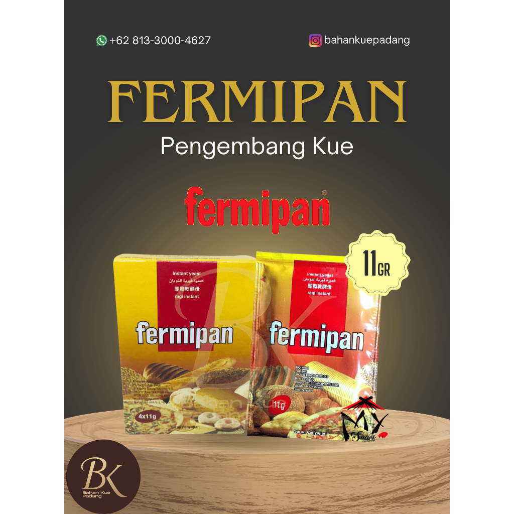 

Fermipan Ragi Instan 11 gr – 10 Kotak (44 Sachet) | Ragi Kering Berkualitas untuk Roti & Kue