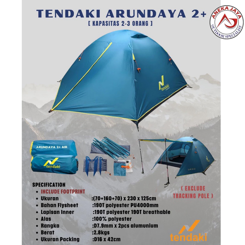 ANEKA JAYA- TENDA CAMPING Tendaki Arundaya 2 ORANG TENDAKI