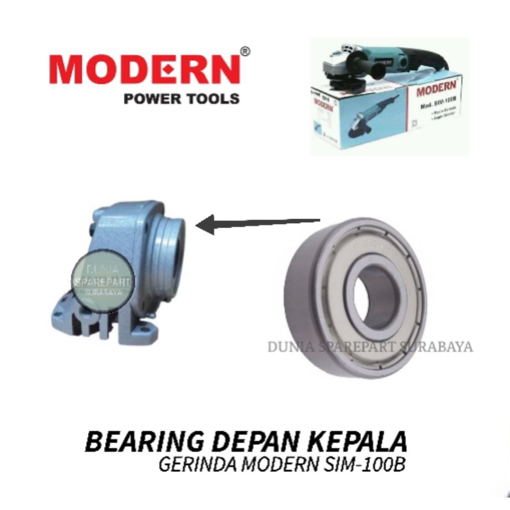 Bearing Laher Klaher Depan Kepala Gerinda MODERN SIM-100B Di Bagian Depan Kepala Mesin Gurinda SIM10