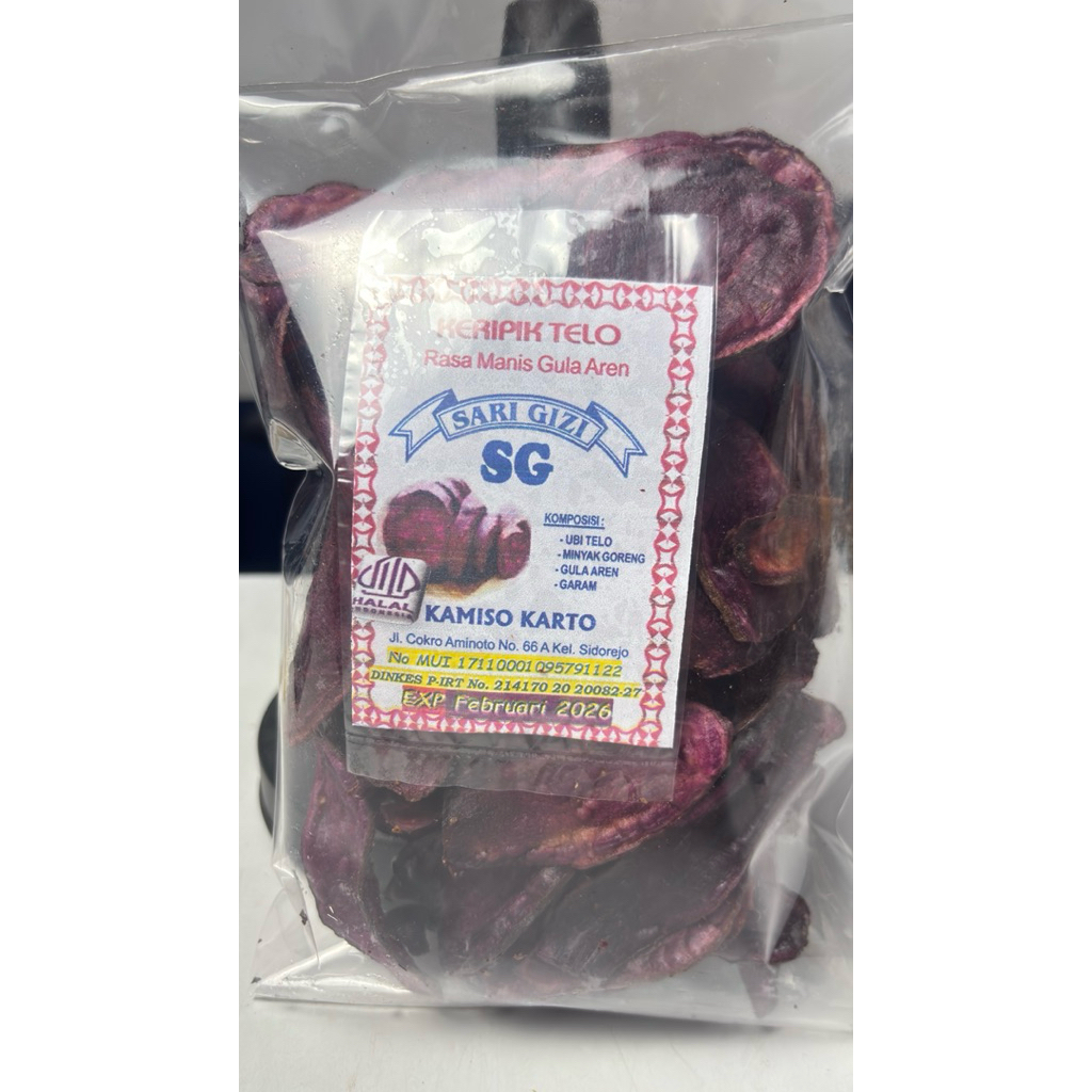 

Keripik Telo Rasa manis Gula aren