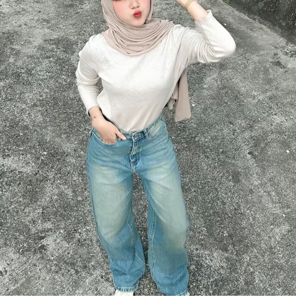 Gvani - Celana Jeans Baggy Wanita Weekend Loose Whisker Hangover | Baggy Jeans Wanita Korean Style L