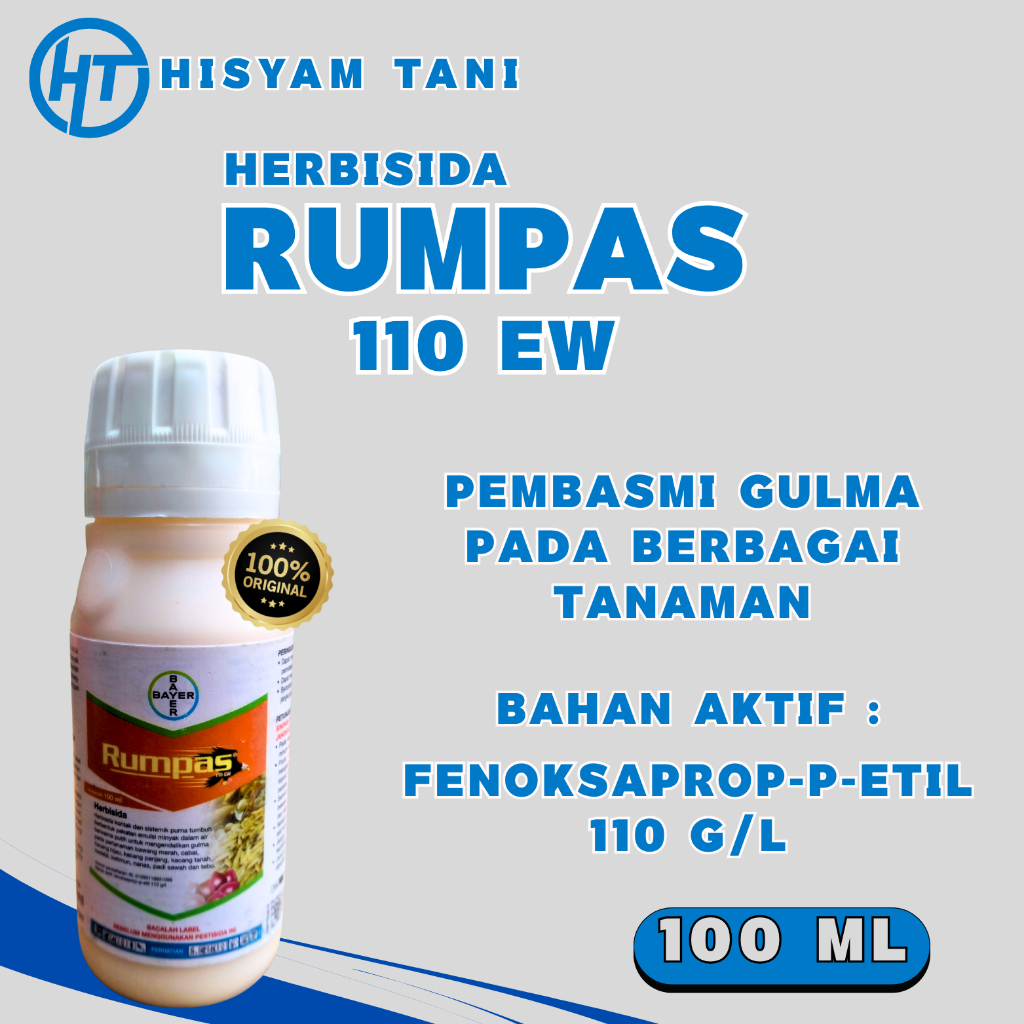 RUMPAS 110 EW HERBISIDA 100 ML- MEMBASMI GULMA RUMPUT DI CABAI, BAWANG, KACANG DAN PADI / RUMPAS 110