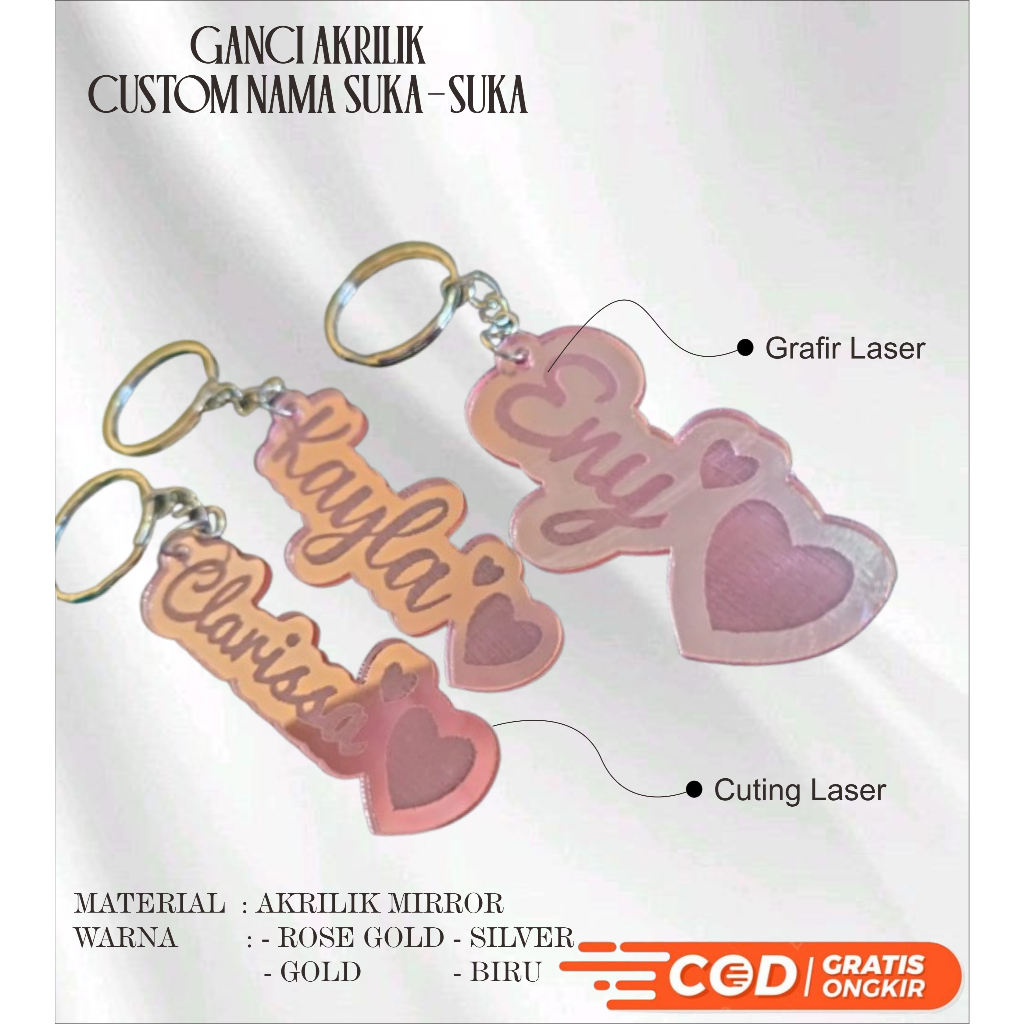 GANTUNGAN KUNCI CUSTOM NAMA SENDIRI