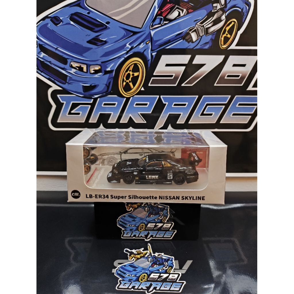 Cm Model Nissan Skyline R34 Lbwk Hitam sealed
