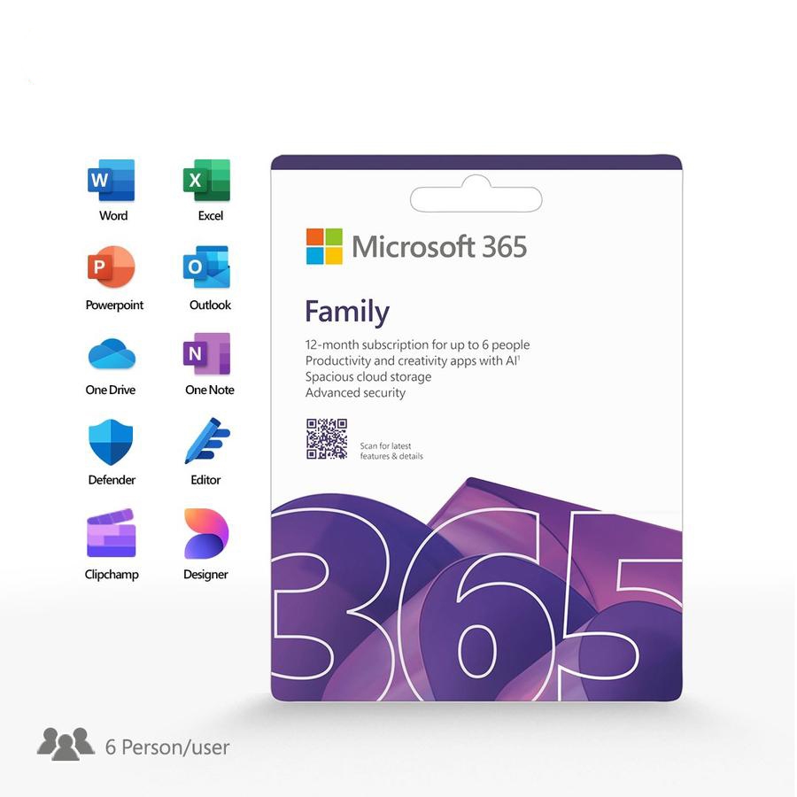 Microsoft Office 365 Family POSA CARD Software Original Pc & Mac