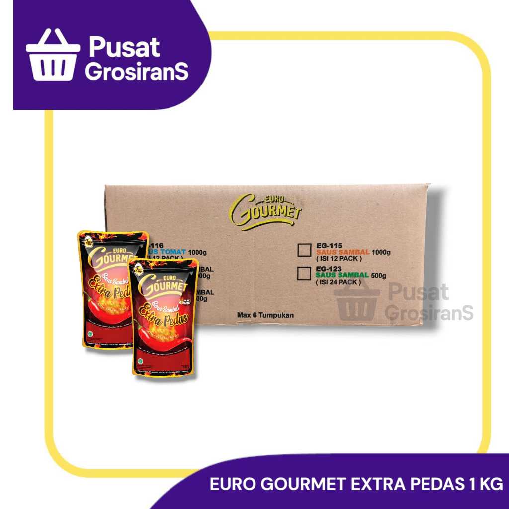

Euro Gourmet Saus Extra Pedas 1kg 1 Karton isi 12pcs