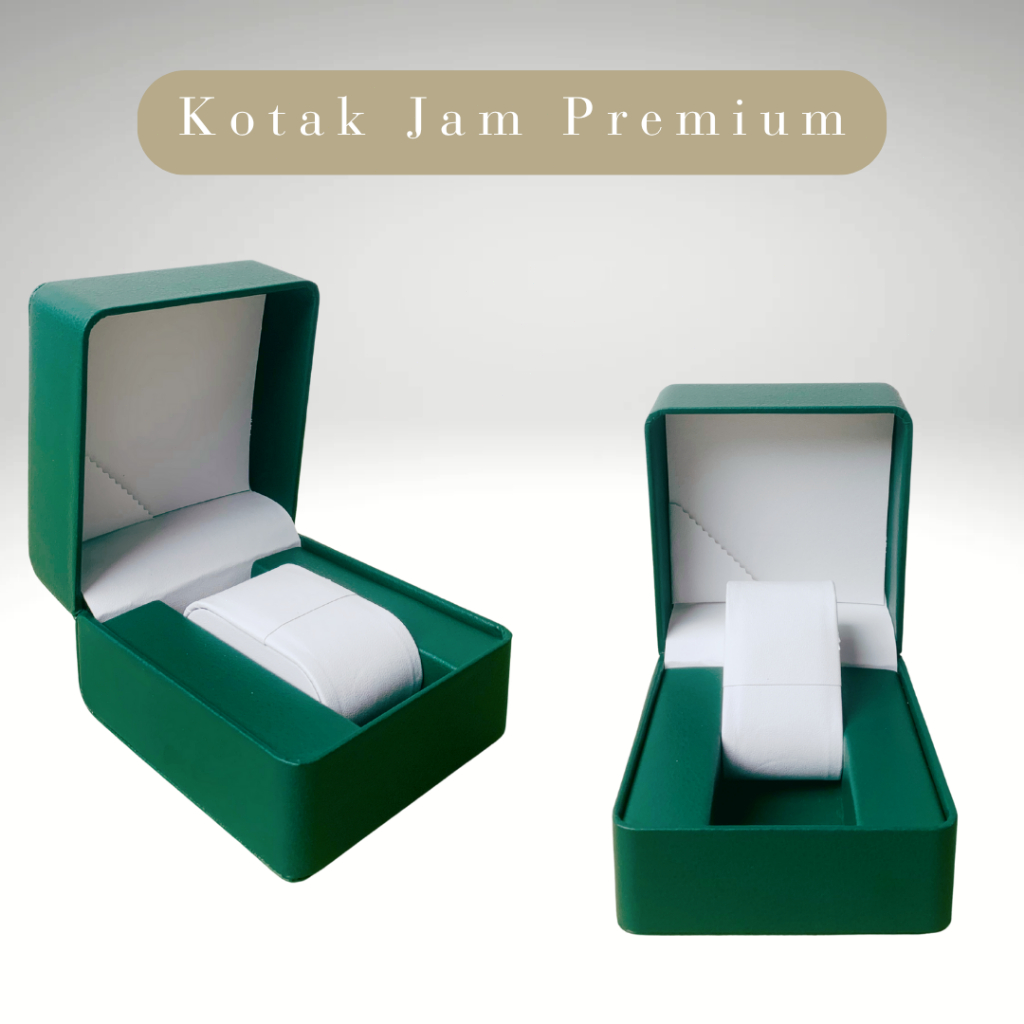 

[BISA COD] Kotak jam mewah warna hijau simple serbaguna