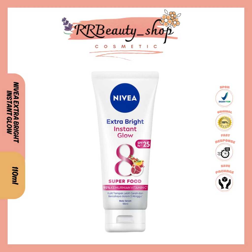[RRbeautyshop] Nivea Body Serum Extra White Instant Glow Body Lotion Mencerahkan dan Memutihkan Bada