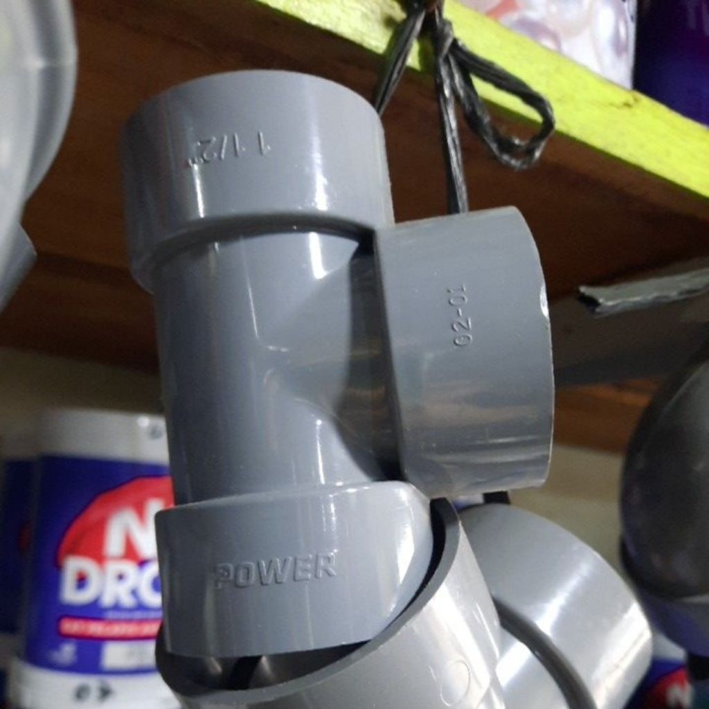 Sambungan Pipa Tee 1 1/2 inch D merk Power / T 1 ½' / Sambungan T / Sambungan pipa PVC 1,5 inch