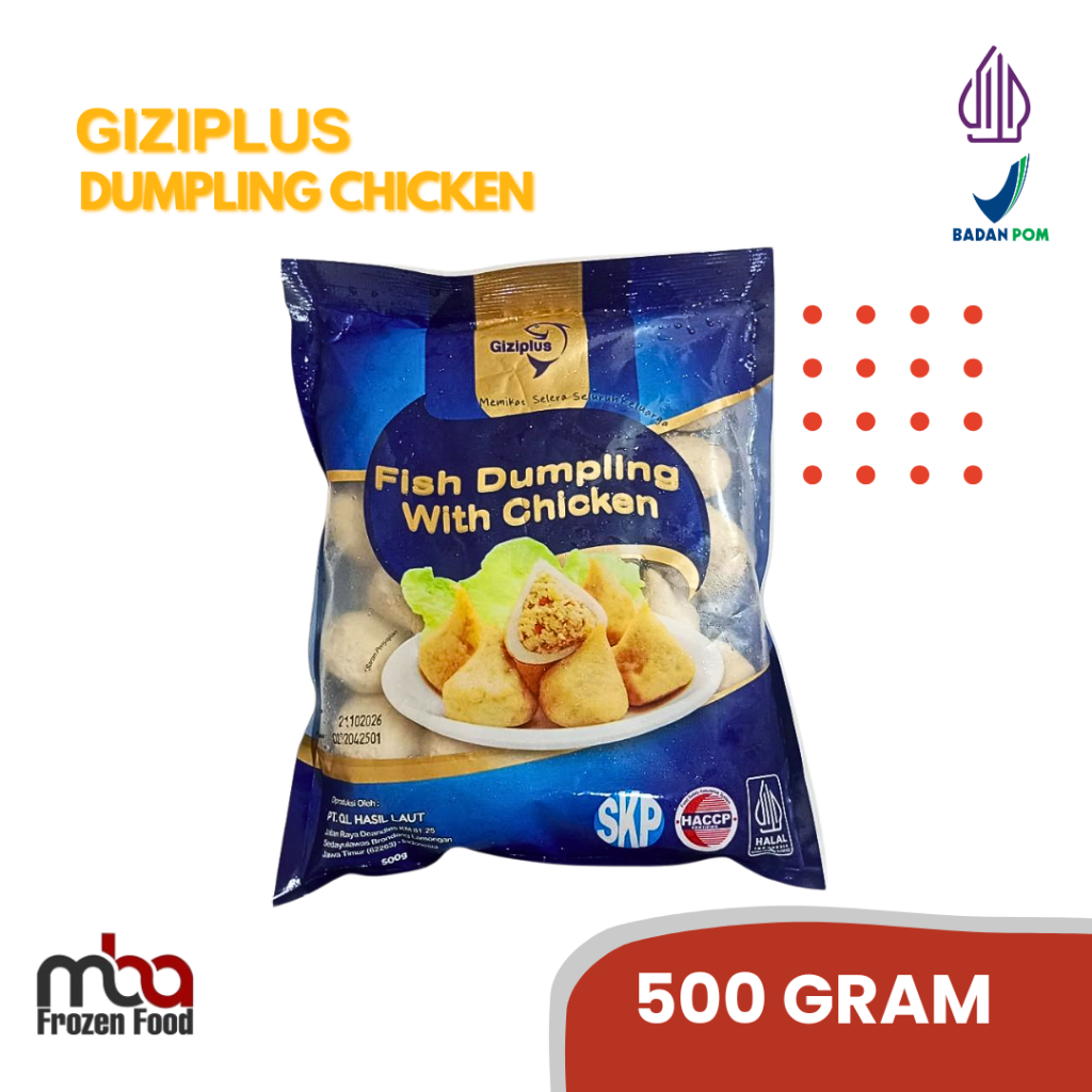 

GIZIPLUS Dumpling Chicken 500 Gram /Siomay /Ikan /Nugget /Dimsum /Frozenfood /Makananringan /Camilan /OlahanIkan /Oleholeh /Steamboat /Grill /Gorengan /Dumpling
