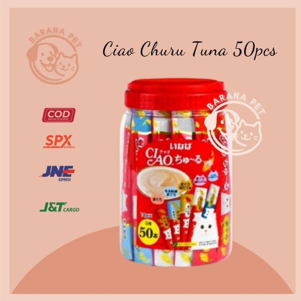 Ciao Creamy Treat Tuna 1 toples 50pcs _ Delicious Ciao Snack for Cats _ cemilan untuk kucing _ SNACK