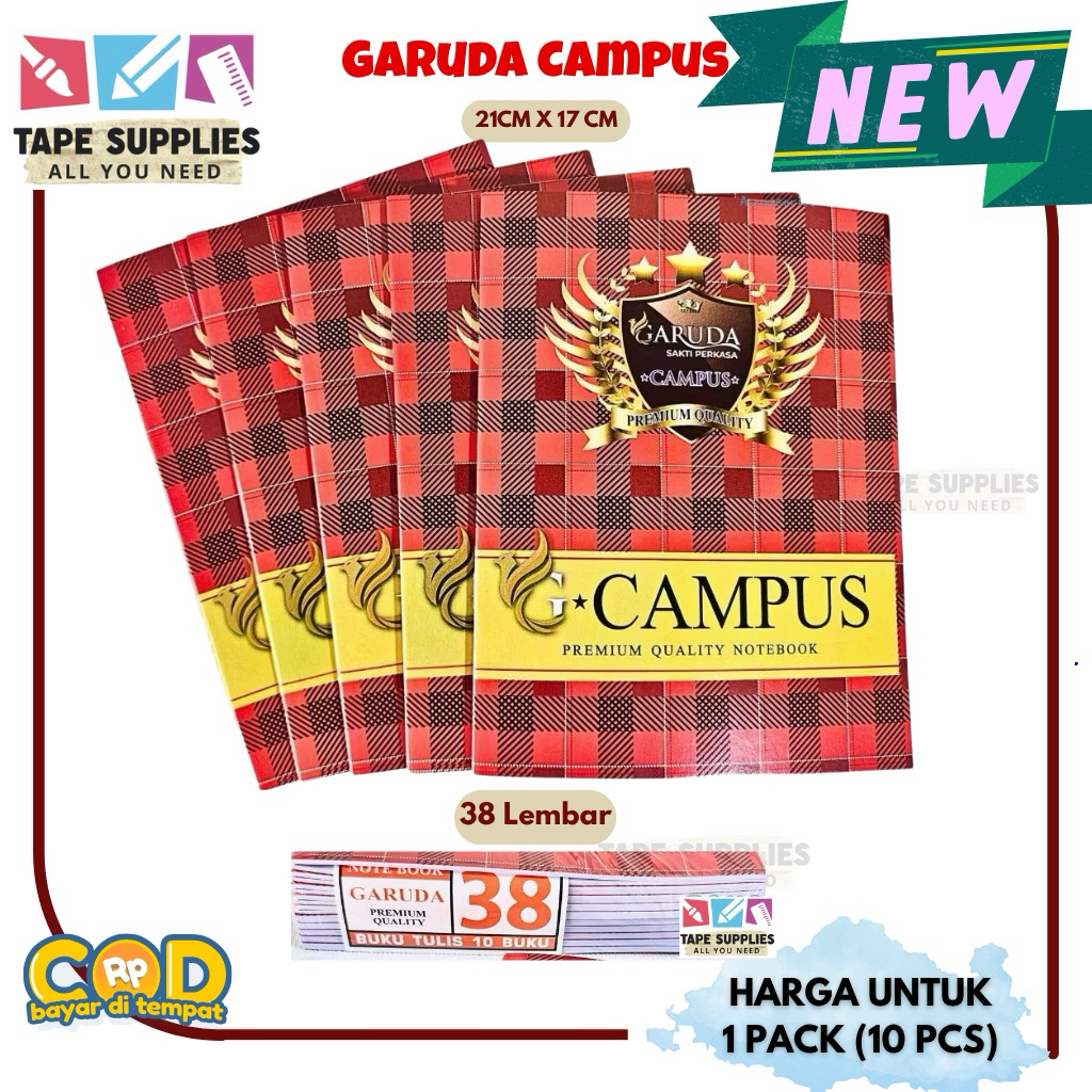 

(10 PCS) Ready COD!! Garuda Campus Berkualitas 38 LEMBAR - Buku Tulis Anak Sekolah