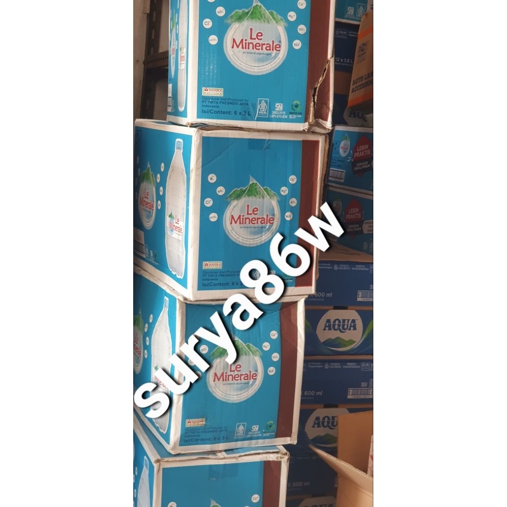 

INSTAN AJA , HARGA 1DOS LE MINERALE 6X3LITER AIR MINUM
