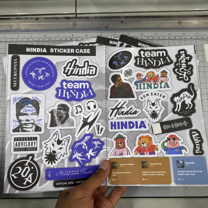 

STICKER 34 PCS BAND HINDIA STIKER PACK HINDIA SUDAH TERPOTONG ANTI AIR