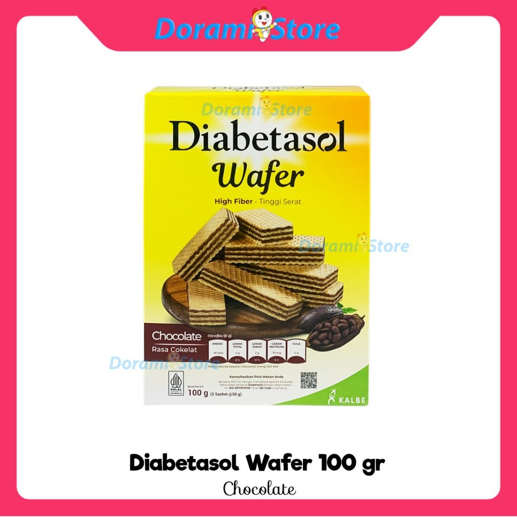 

Diabetasol Snack Camilan Diabet Cemilan Wafer 2x50 gr / Wafer Diabetes Sehat Rendah Gula