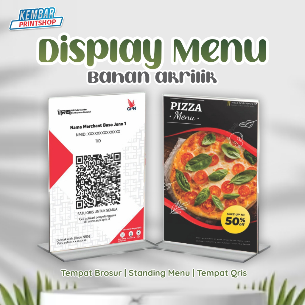 

Kembarprintshop Standing Qris Standing Menu Tempat Display Brosur Tempat Qris Bisnis Stand Menu