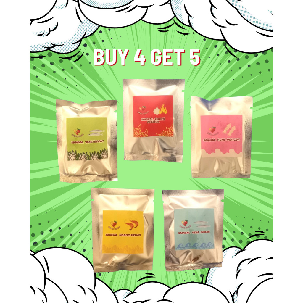 

Sambel Ndoro Paket 5pcs ! Sambel praktis dalam sachet, tinggal sobek langsung lahap!