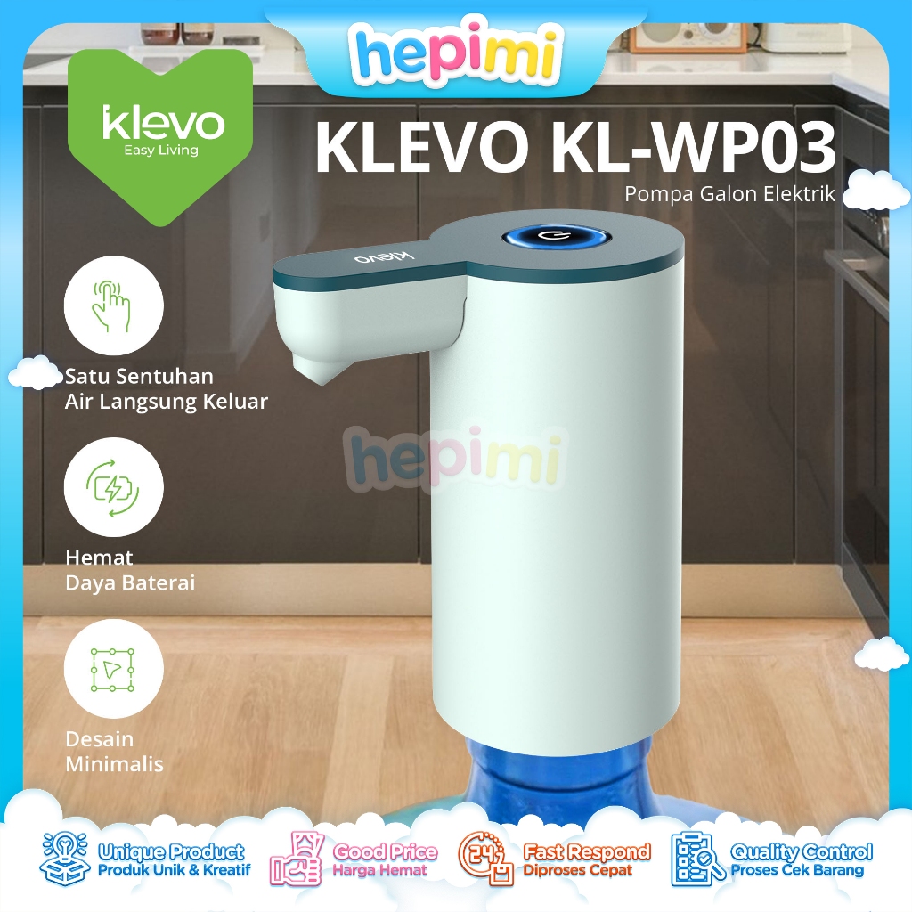 KLEVO KL-WP03 POMPA GALON ELECTRIC Rechargeable Type C Dispenser Air Minum USB Charge - HM