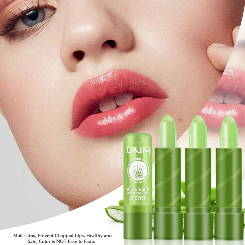 Lipstik Aloe Vera 99% DNM - Pelembab Bibir Alami - Lipbalm Soothing Gel - Lipstik Bibir Kering Aloe 