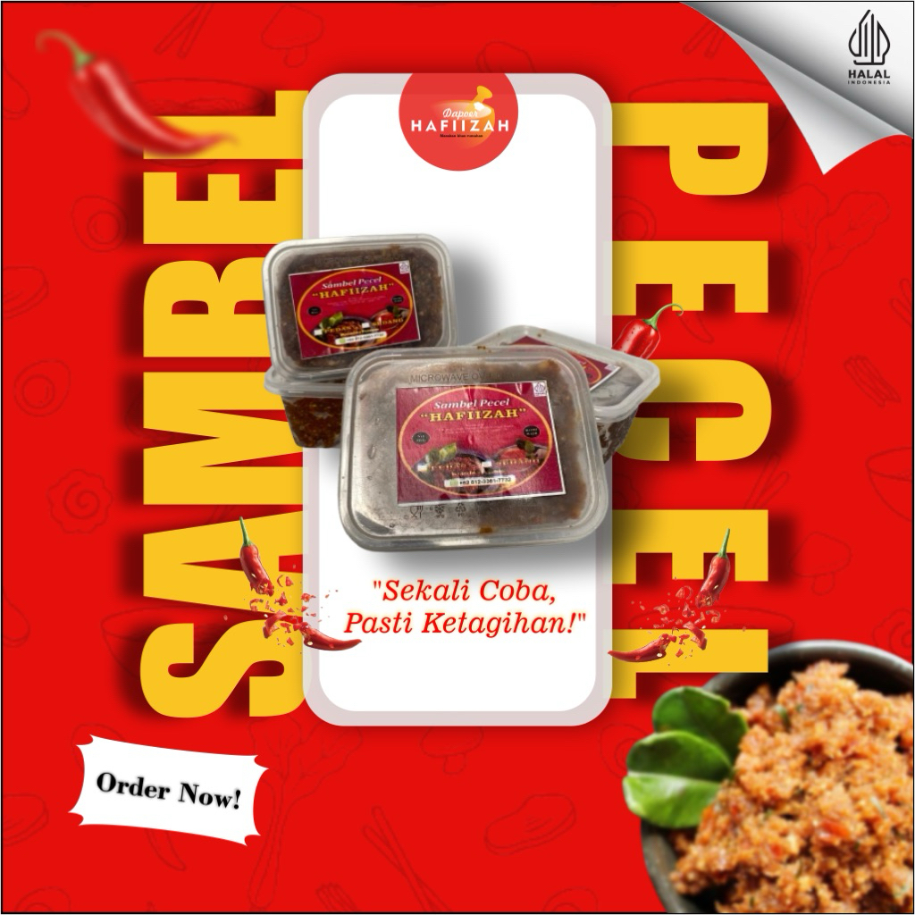 

Sambel Pecel Best Seller! 250 Gram - Varian Pedas & Sedang - Tanpa MSG | Dapoer_Hafiizah