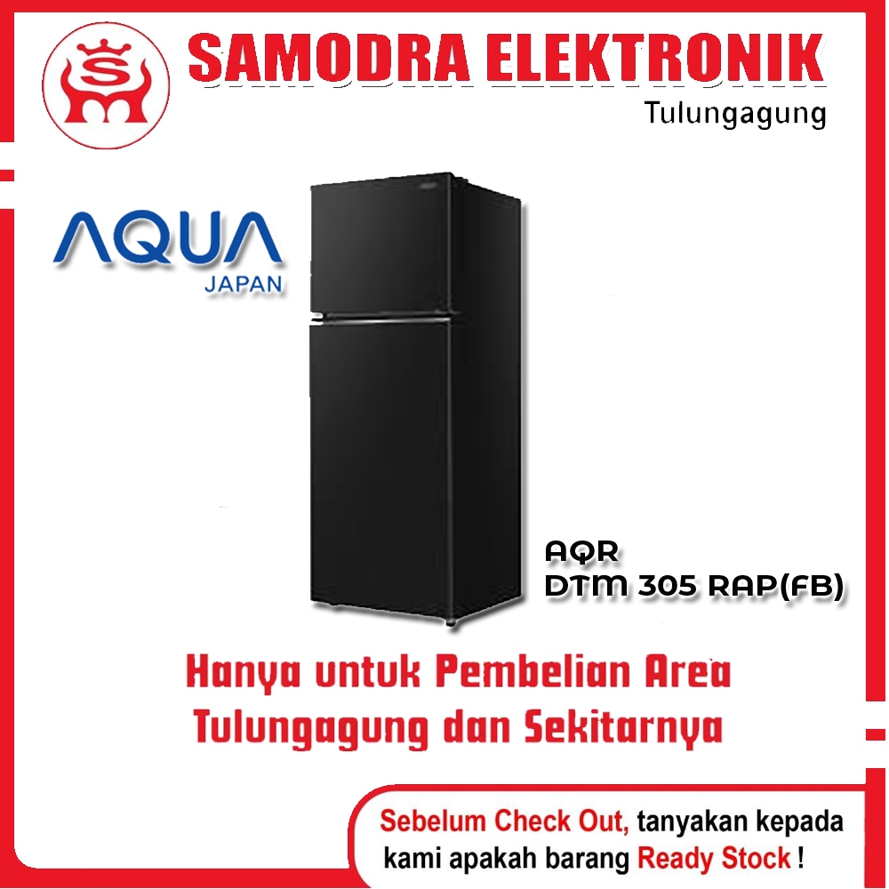 Kulkas AQUA  AQR-DTM305RAP Fantasy Black 2 Pintu 260L | Freezer Besar & Hemat Listrik |  Kulkas Anti