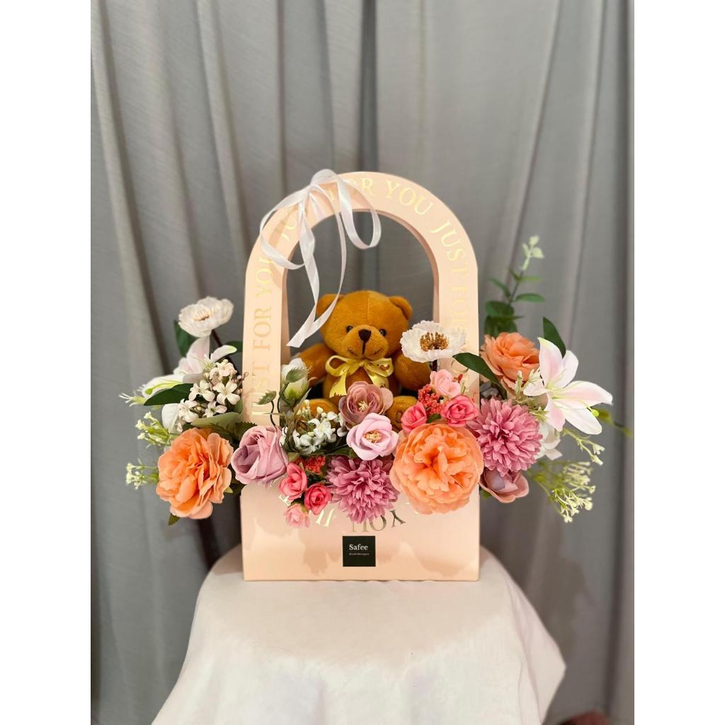 Wildflower Whisper | Buket valentine bunga artificial | Lily Rose Bouquet | Buket ungu purple pink |